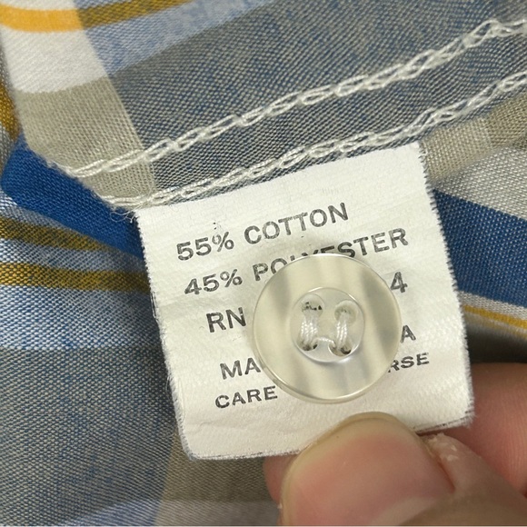 Basic Code Men’s Button Down Short Sleeve Shirt Size Large - Picture 4 of 7